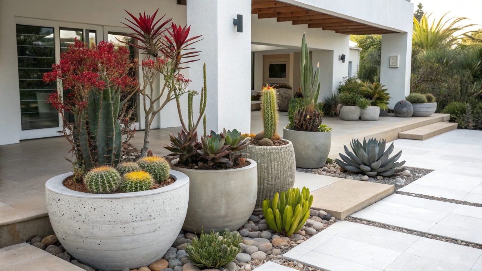 A collection of patio pots showcasing unique and unusual designs