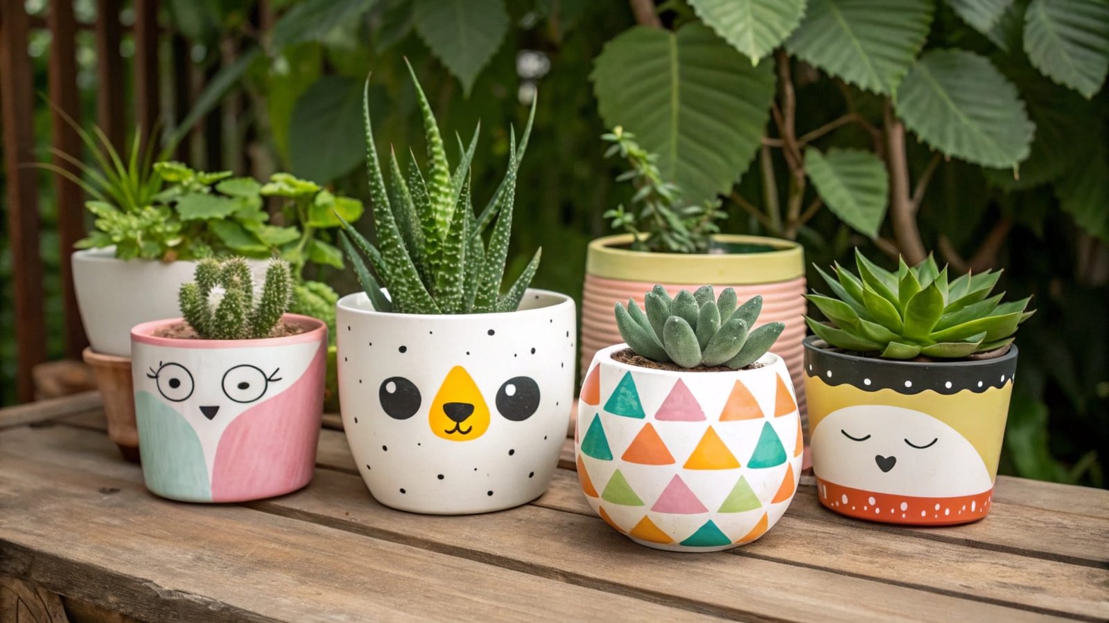 a collection of quirky and fun plant pots featuring