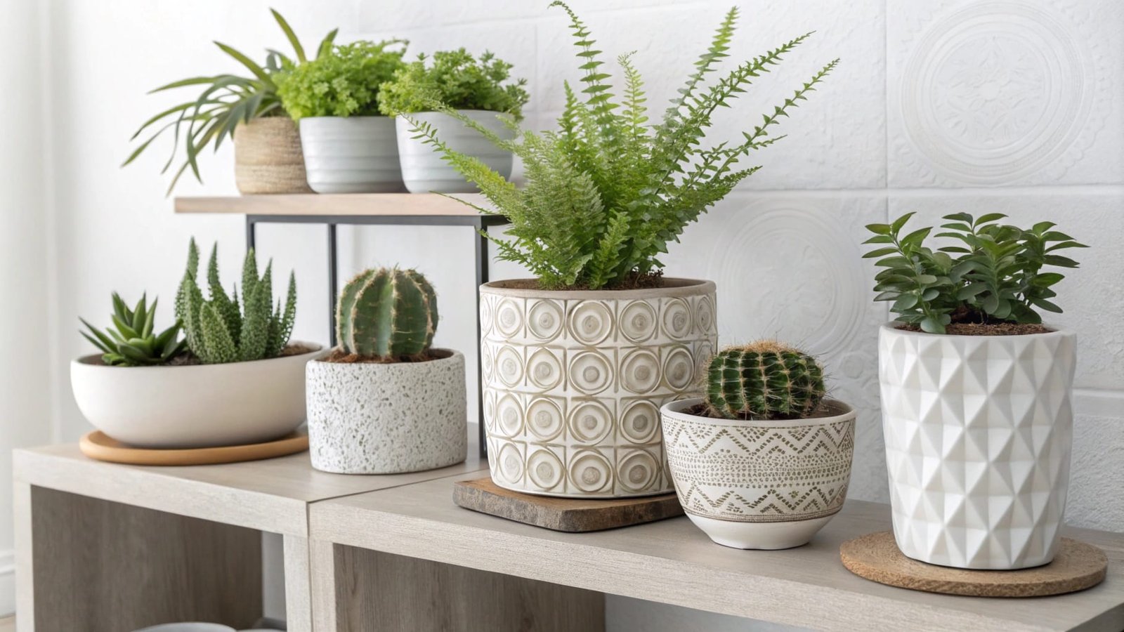 an elegant display of premium ceramic pots