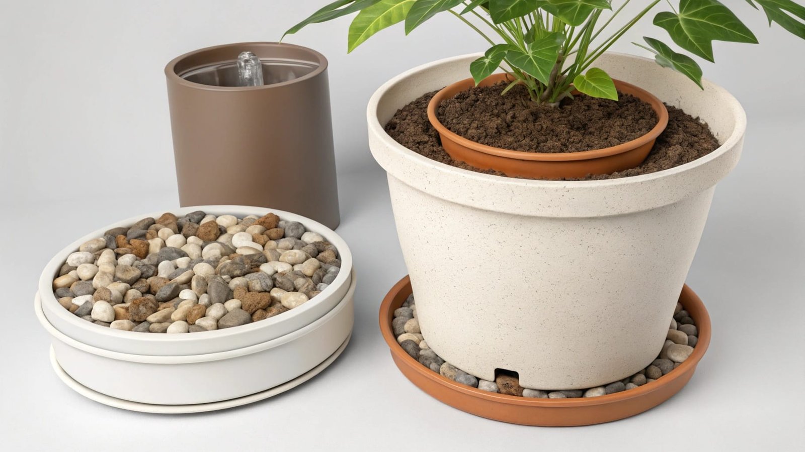 decorative plant pot with floral design