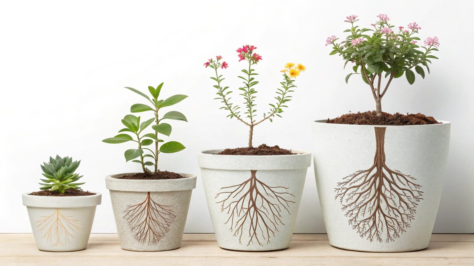 Elegant planters without text or markings
