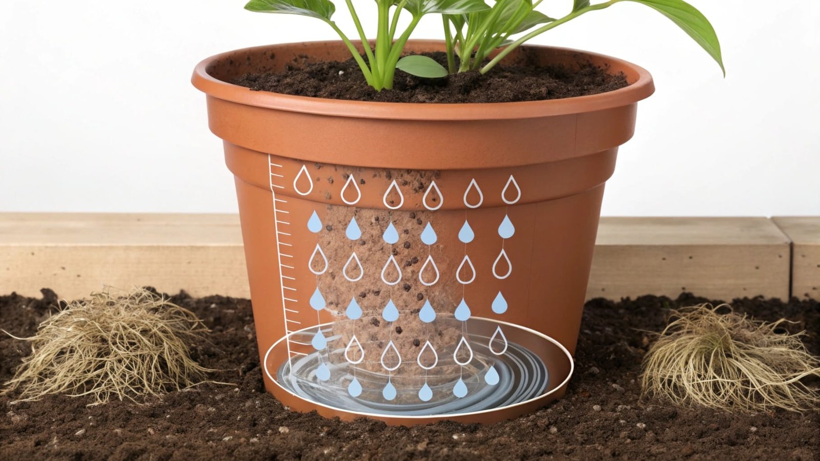 Plastic flower pots, showcasing different designs and sizes